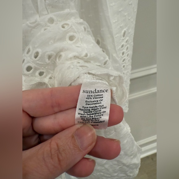 Sundance White Mandarin Collar Embellished Blouse - Picture 5 of 7